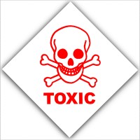1 x Toxic - Health and Safety Self Adhesive Vinyl Sticker - Warning Danger Hazard Symbol Sign